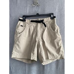 Vintage Columbia GRT Hiking Shorts Mens Medium Tan Nylon Belted Gorpcore